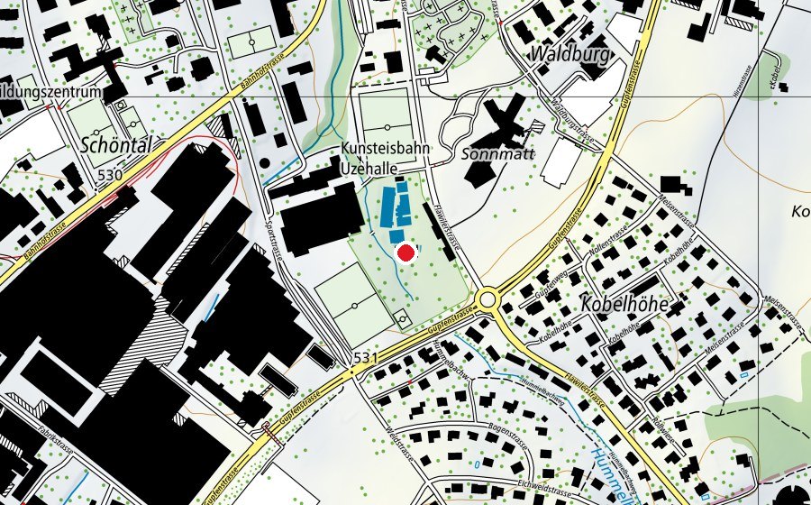 Carte indiquant l’emplacement de Schwimmbad Uzwil (Piscine)