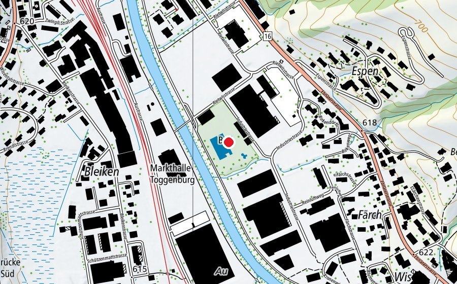 Carte indiquant l’emplacement de Schwimmbad Wattwil (Piscine)