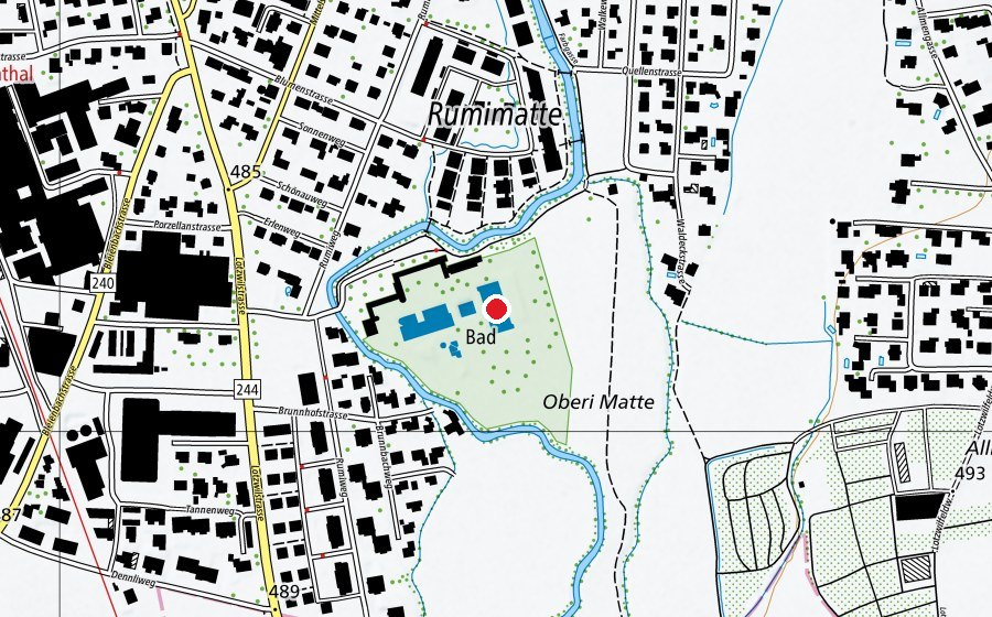 Mappa con la posizione di Schwimmbecken (Piscina)