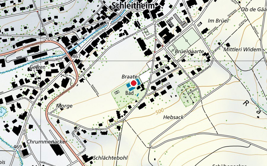 Mappa con la posizione di Schwimmbecken (Piscina)