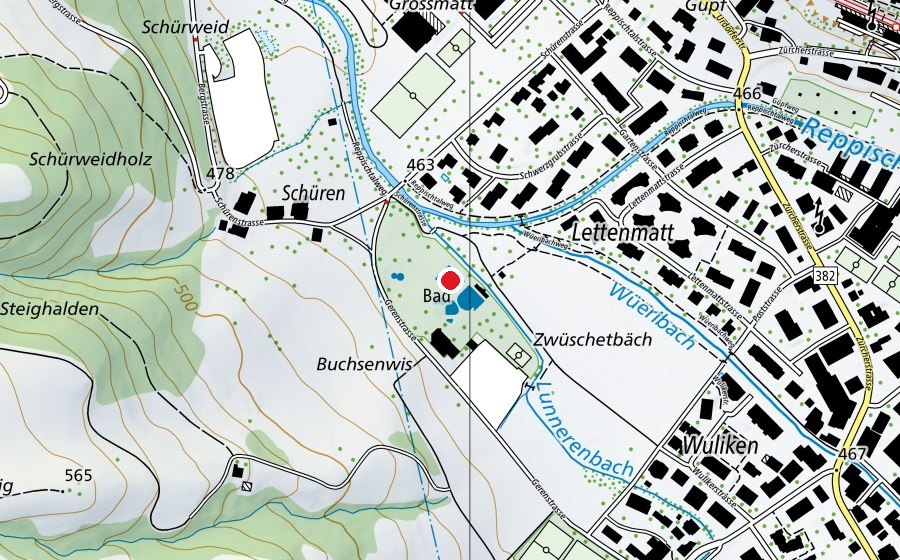 Carte indiquant l’emplacement de Schwimmerbecken (Piscine)