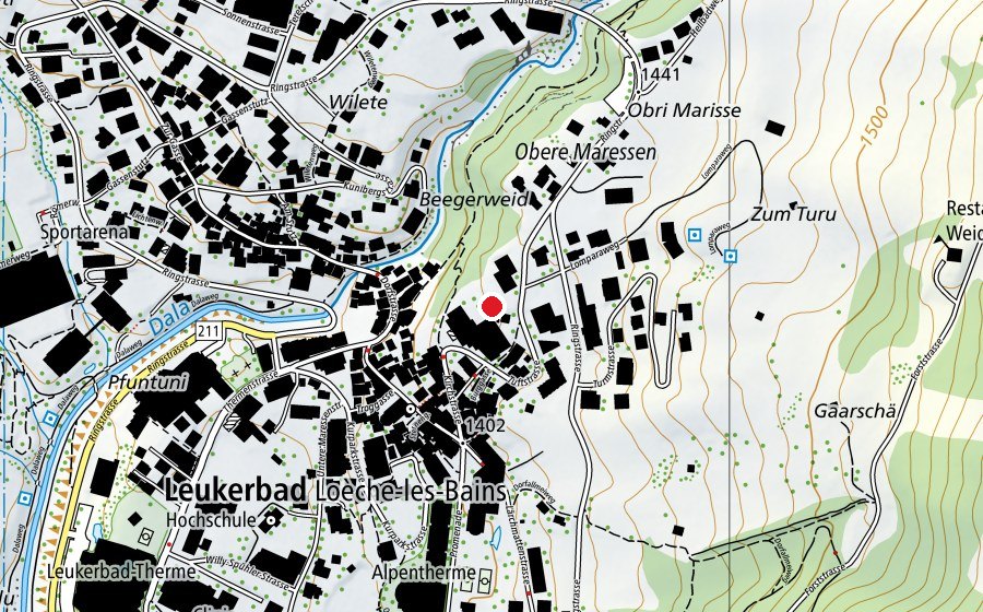 Carte indiquant l’emplacement de Schwimmerbecken (Piscine)
