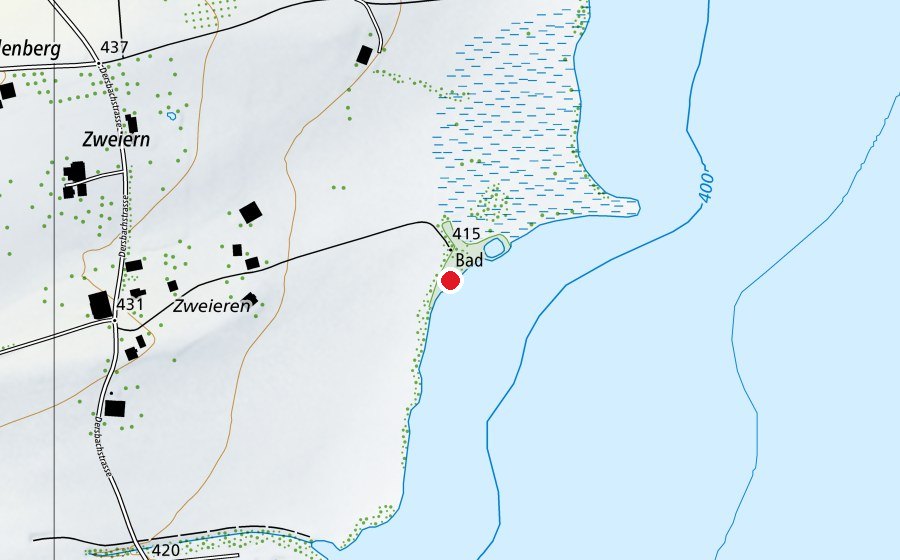 Map showing the location of Seebad Zweiern (Swimming pool)