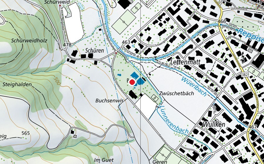 Carte indiquant l’emplacement de Sprungbecken (Piscine)