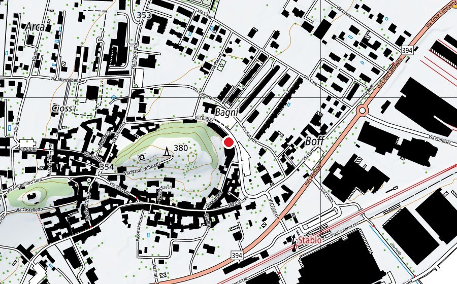 Carte indiquant l’emplacement de Stabio Terme (Piscine)