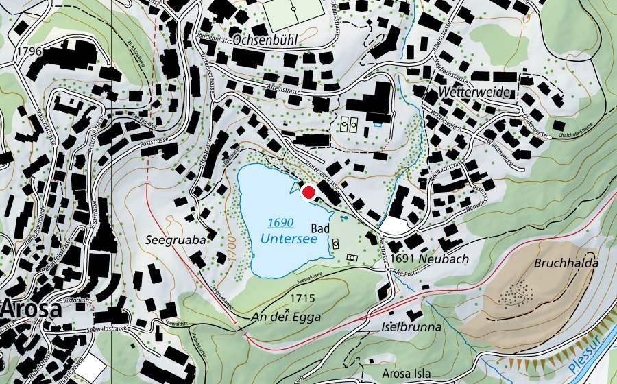 Mappa con la posizione di Strandbad Untersee (Piscina)