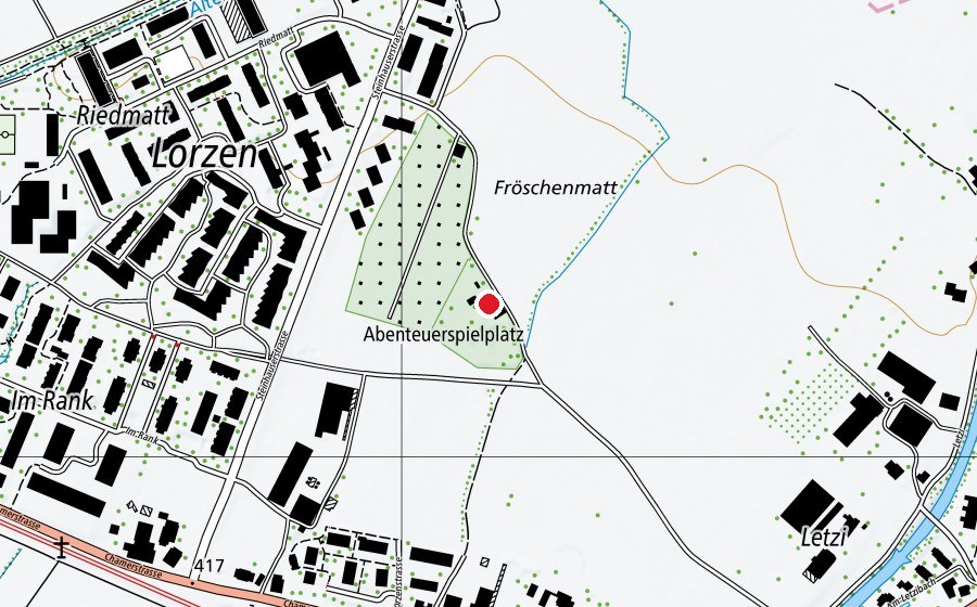 Carte indiquant l’emplacement de Abenteuer Spelplatz Fröschenmatt (Place de jeux)