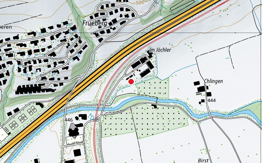 Mappa con la posizione di Abenteuerspielplatz Robi Baar (Parco giochi)