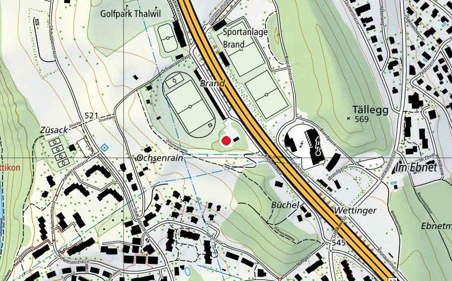 Map showing the location of Abenteuerspielplatz Thalwil (Playground)
