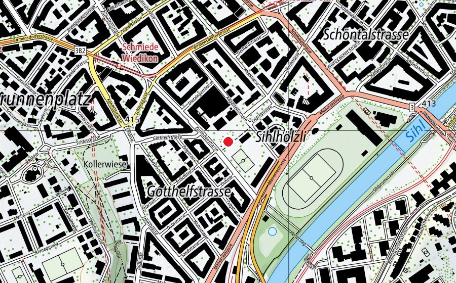 Carte indiquant l’emplacement de Aegerten (Place de jeux)