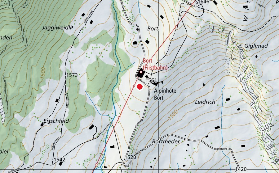 Mappa con la posizione di Alpenspielplatz Bort (Parco giochi)