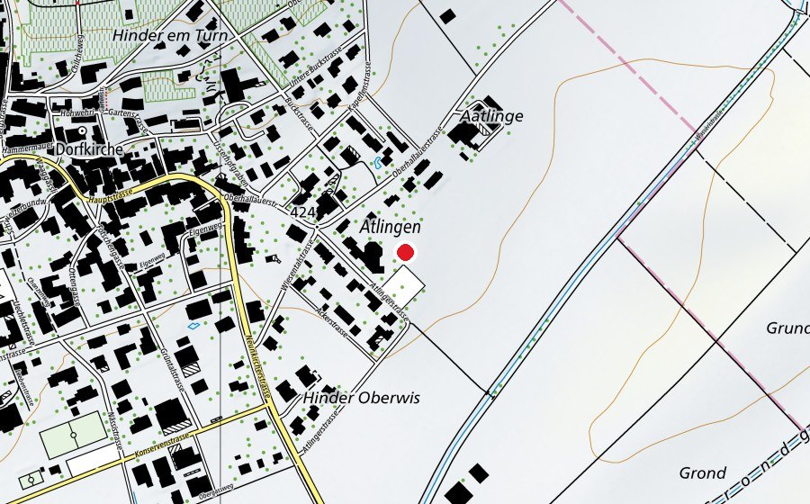 Carte indiquant l’emplacement de Atlingen (Place de jeux)