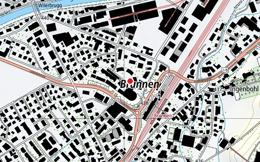 Carte indiquant l’emplacement de Bahnhofplatz (Place de jeux)