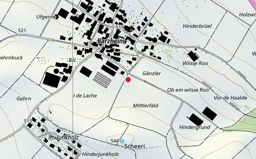Karte mit dem Standort von Barzheim (Spielplatz)