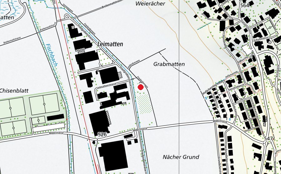 Carte indiquant l’emplacement de Bauspielplatz (Place de jeux)