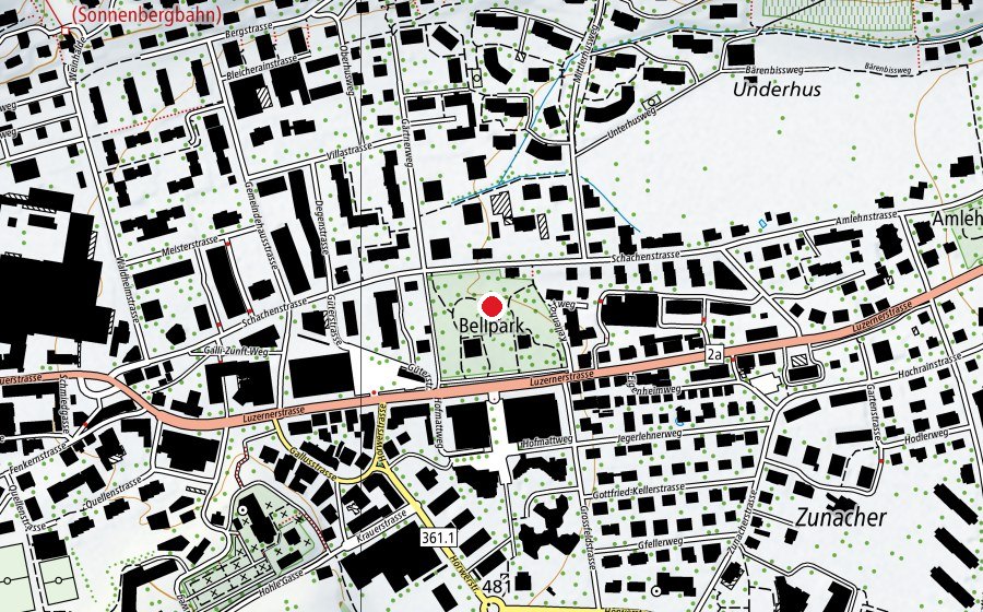 Carte indiquant l’emplacement de Bellpark (Place de jeux)