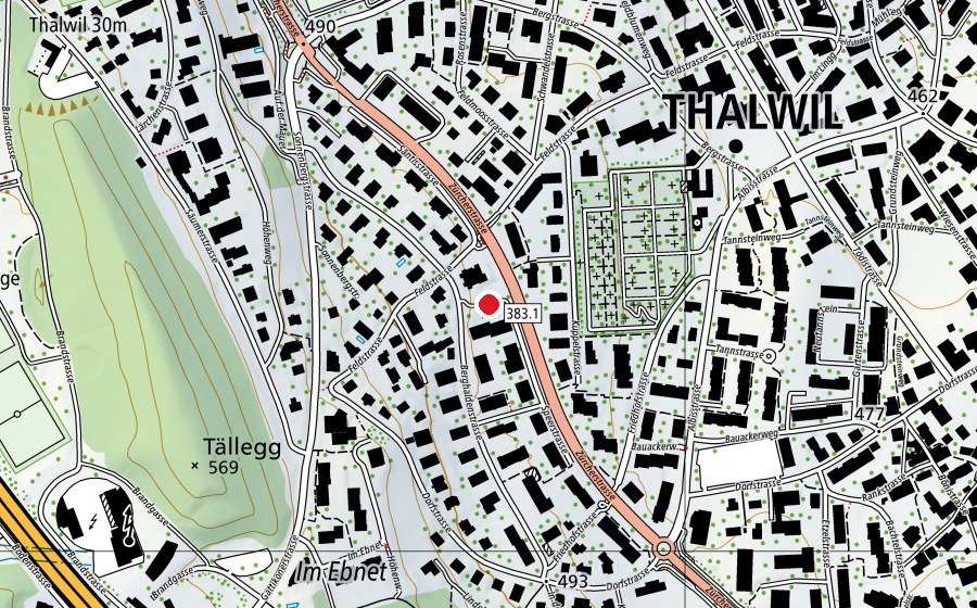 Mappa con la posizione di Berghalden (Parco giochi)