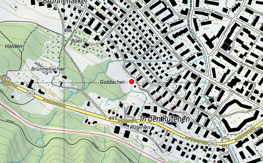 Map showing the location of Bergwiesen (Playground)