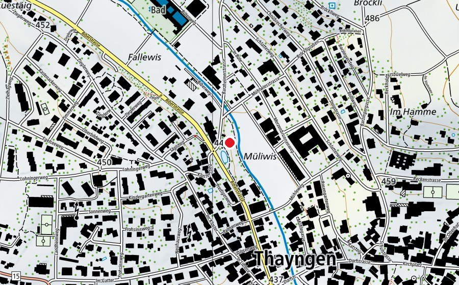 Map showing the location of Biber Spielplatz (Playground)