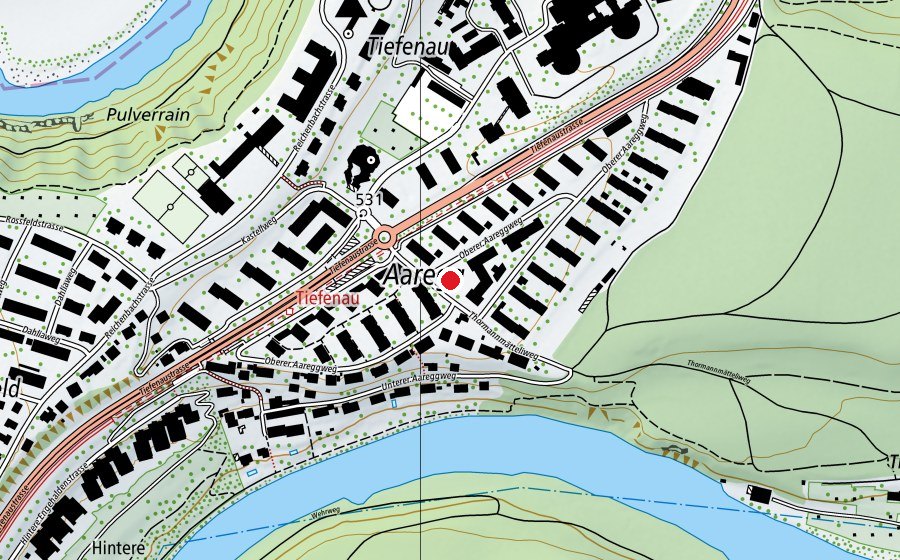 Map showing the location of Biberspielplatz (Playground)