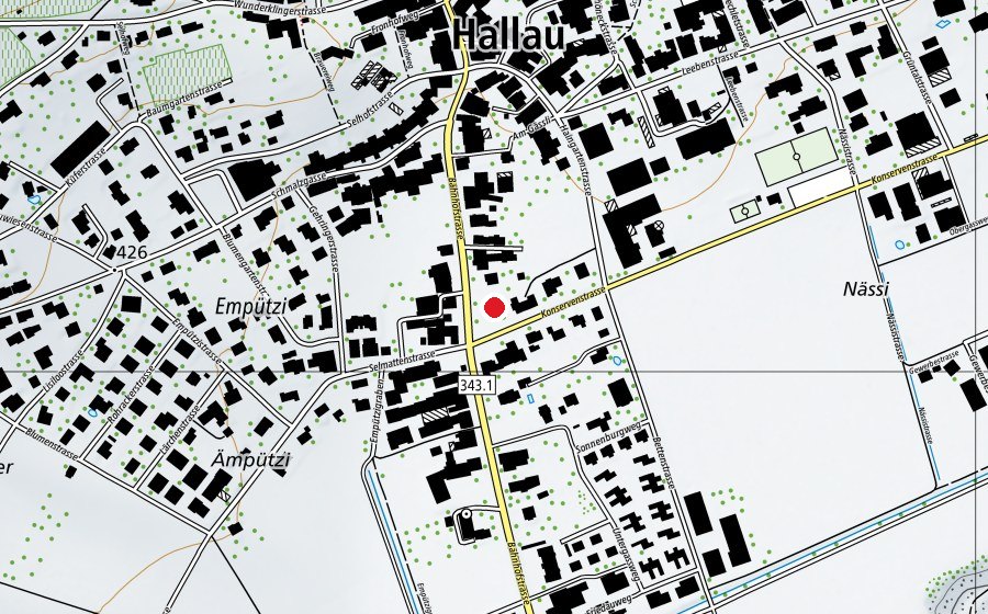 Carte indiquant l’emplacement de Bolligarten (Place de jeux)