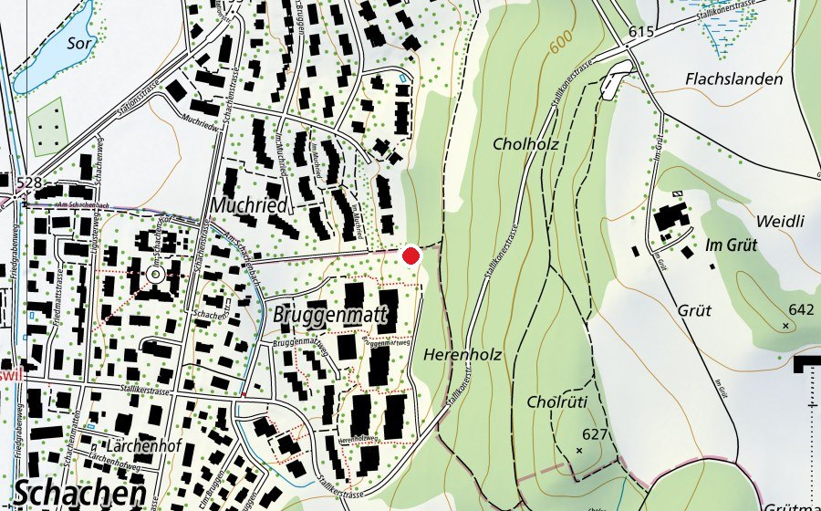 Carte indiquant l’emplacement de Bruggenmatt (Place de jeux)