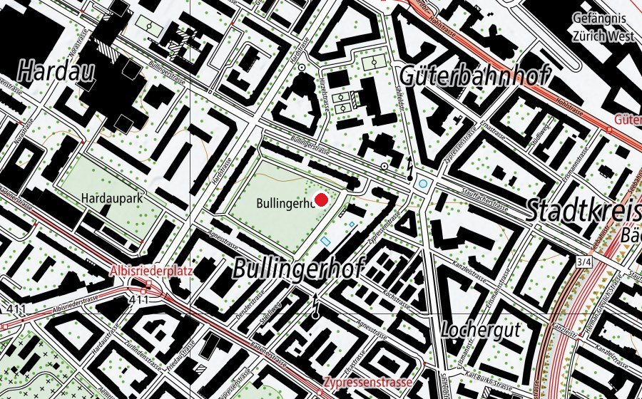 Mappa con la posizione di Bullingerhof (Parco giochi)