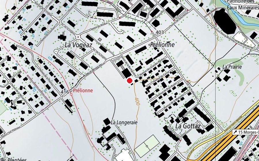 Carte indiquant l’emplacement de Burtignière (Place de jeux)