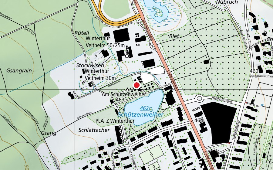 Mappa con la posizione di Camping Schützenweiher (Parco giochi)