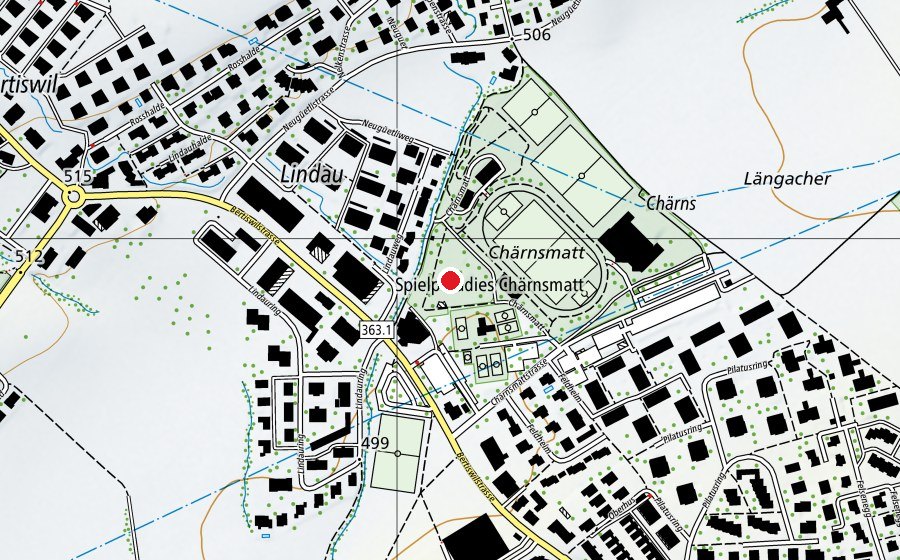 Map showing the location of Chärnsmatt (Playground)