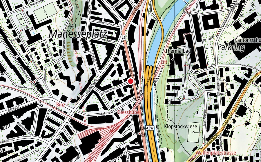 Mappa con la posizione di Chamäleon (Parco giochi)