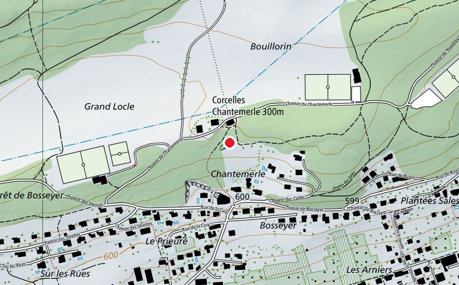 Carte indiquant l’emplacement de Chantemerle (Place de jeux)