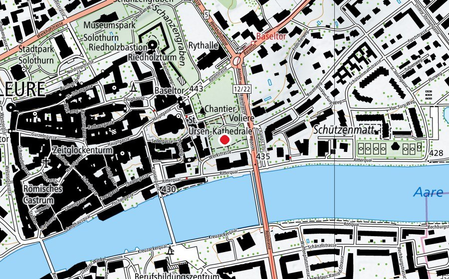 Carte indiquant l’emplacement de Chantierwiese (Place de jeux)