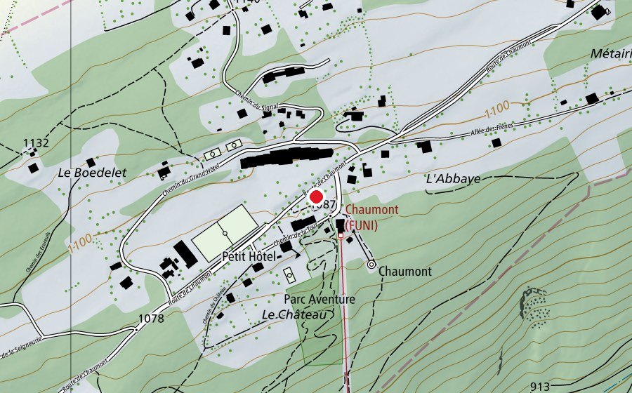 Carte indiquant l’emplacement de Chaumont place de jeux 2 (Place de jeux)