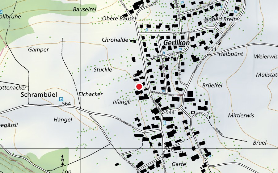 Carte indiquant l’emplacement de Circus Knie Spielplatz (Place de jeux)