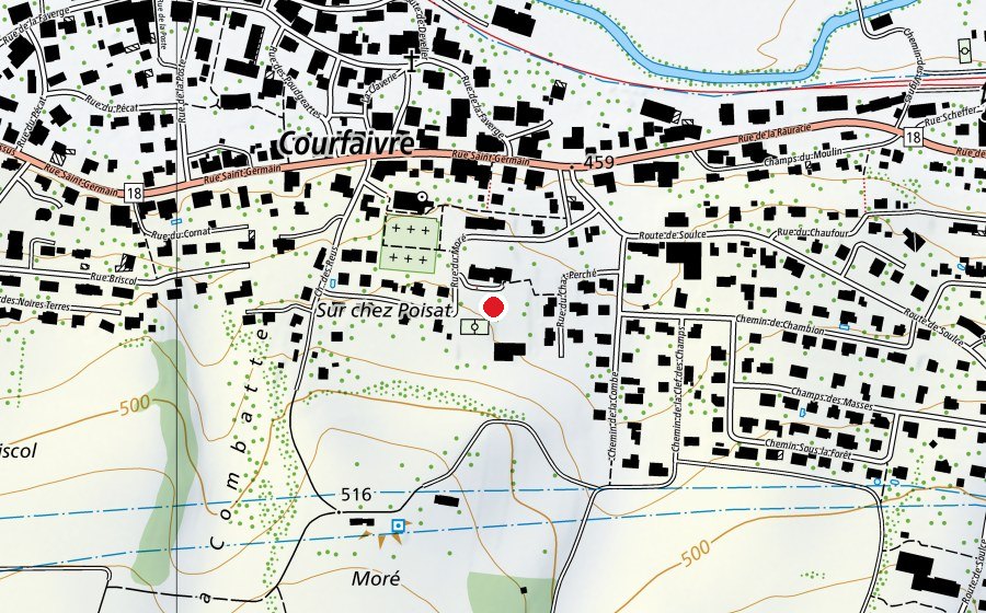 Carte indiquant l’emplacement de Cour de récréation (Place de jeux)