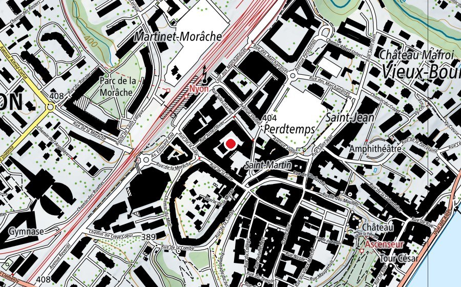 Carte indiquant l’emplacement de Crèche Croquelune (Place de jeux)