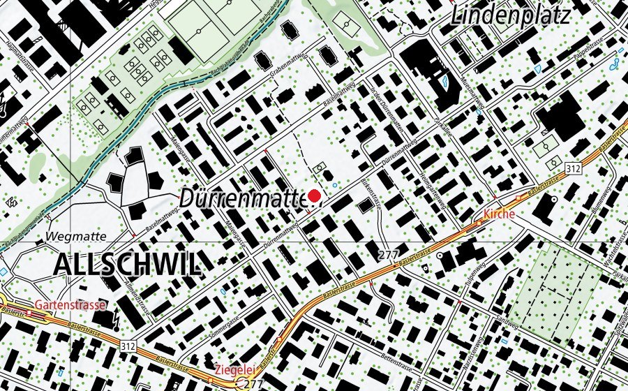Map showing the location of Dürrenmatten (Playground)