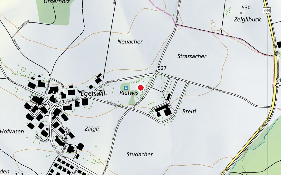 Map showing the location of Entdeckerspielplatz Egetswil (Playground)