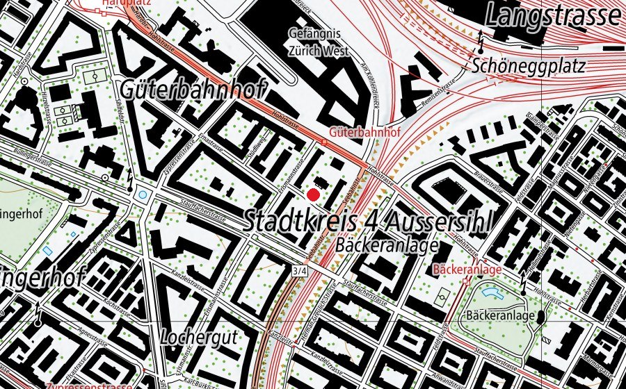 Karte mit dem Standort von Erismannhof (Spielplatz)