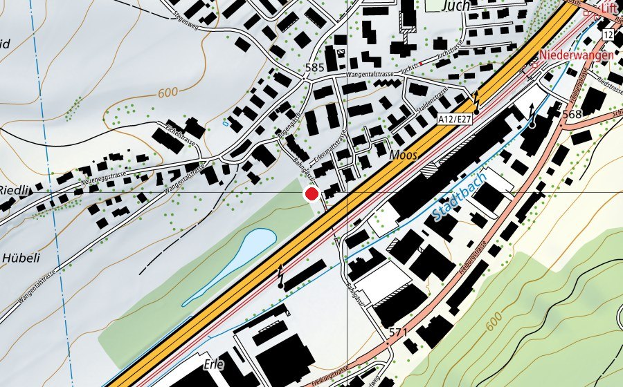 Carte indiquant l’emplacement de Erlenspielplatz (Place de jeux)