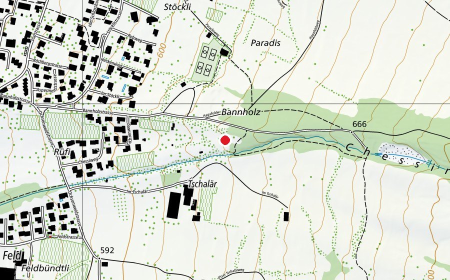 Carte indiquant l’emplacement de Föhrawäldli (Place de jeux)