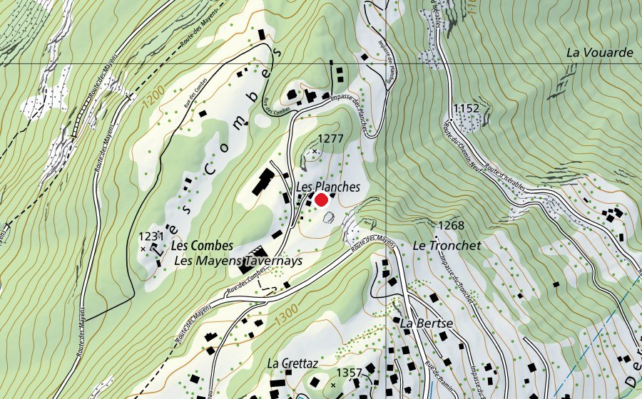 Mappa con la posizione di Fondation Domus (Parco giochi)