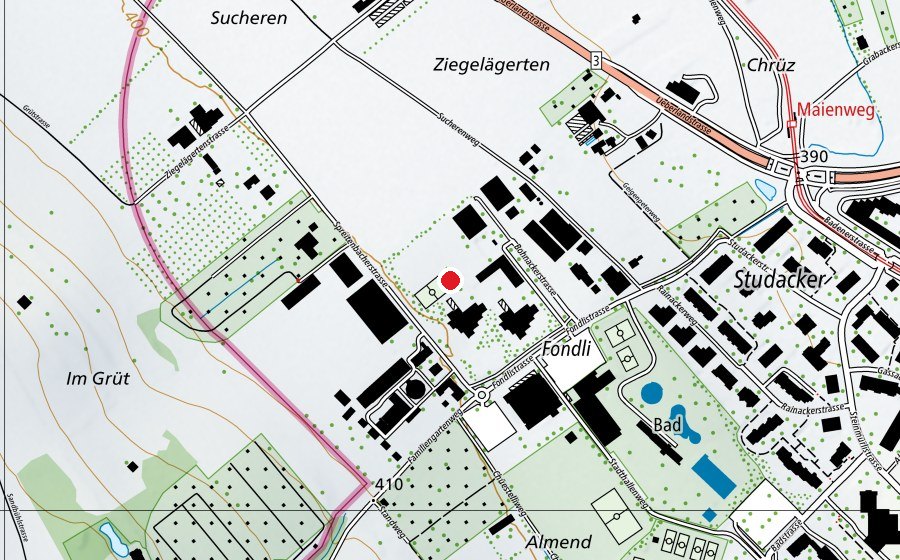 Mappa con la posizione di Fondli Spielplatz (Parco giochi)