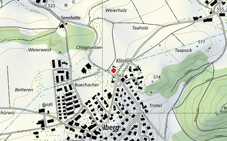 Karte mit dem Standort von Freizeitanlage Chiesgrueb (Spielplatz)