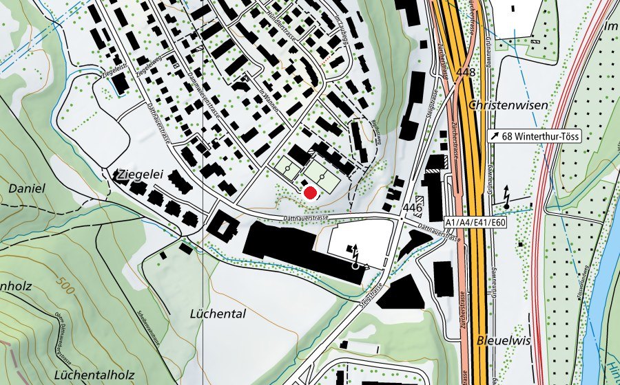 Carte indiquant l’emplacement de Freizeitanlage Dättnau (Place de jeux)