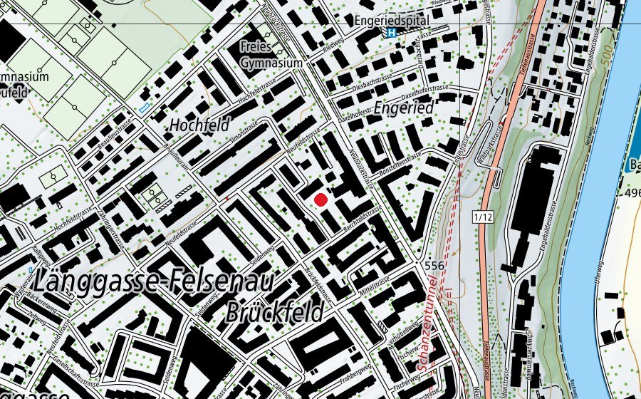 Mappa con la posizione di Gärtnereiareal (Parco giochi)