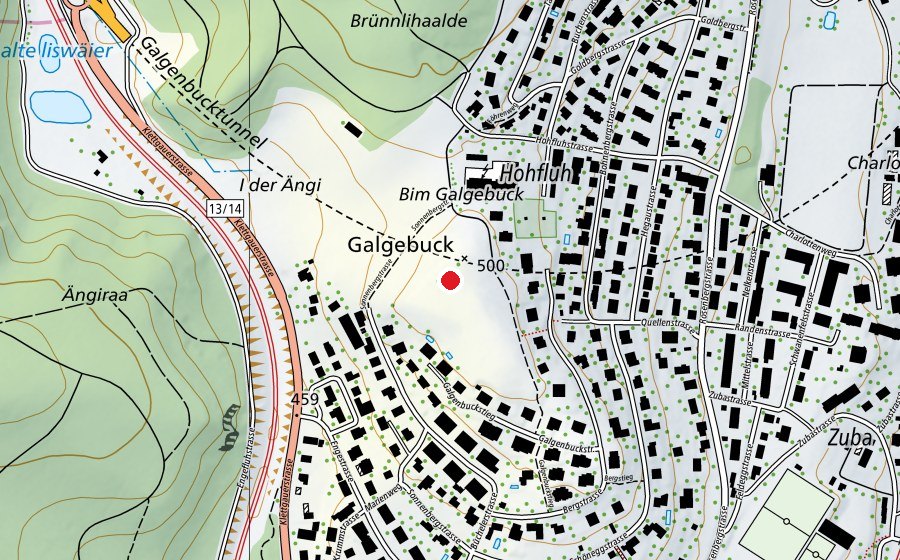 Carte indiquant l’emplacement de Galgenbuck (Place de jeux)
