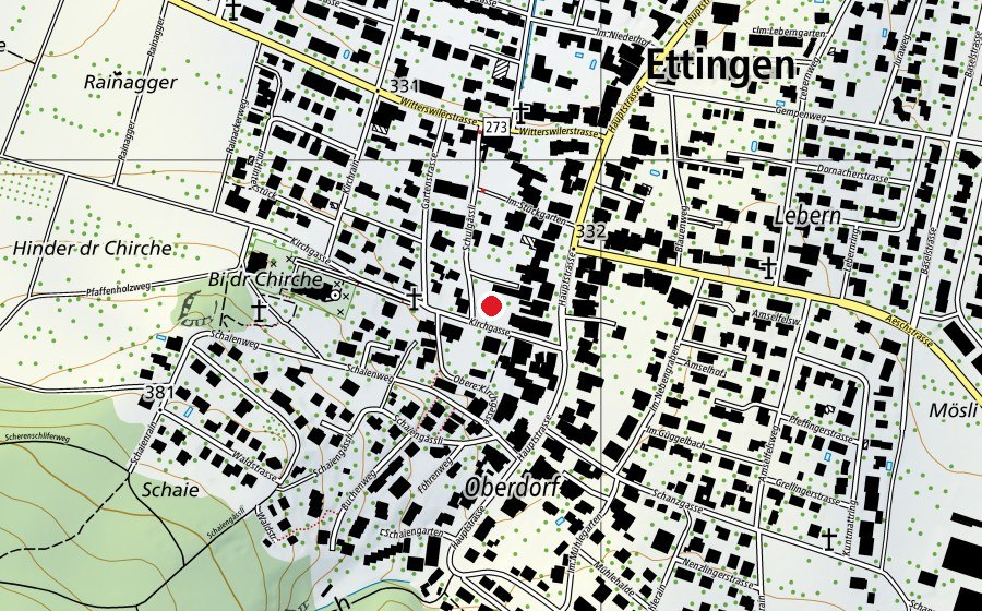 Carte indiquant l’emplacement de Gemeindespielplatz (Place de jeux)