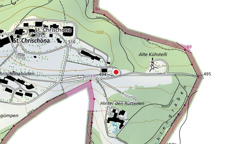 Map showing the location of Generationenplatz (Playground)